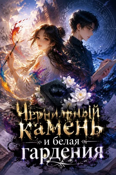 Чернильный камень и белая гардения