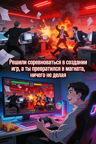 Решили соревноваться в создании игр, а ты превратился в магната, ничего не делая