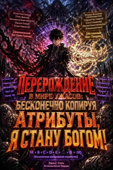 Перерождение в мире ужасов: Бесконечно копируя атрибуты, я стану богом! - обложка