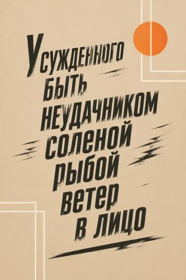 У сужденного быть неудачником соленой рыбой ветер в лицо - обложка
