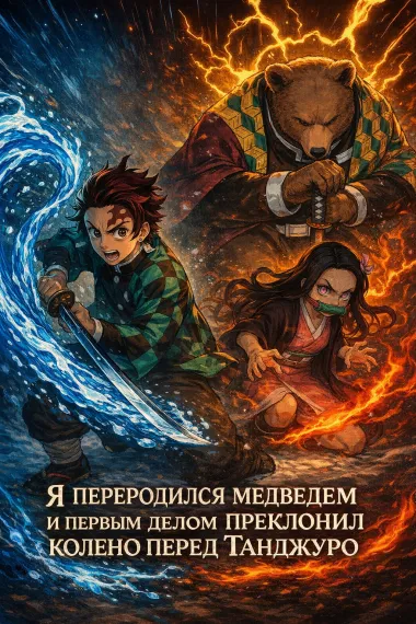 «Клинок, рассекающий демонов: Я переродился медведем и первым делом преклонил колено перед Танджуро» - обложка