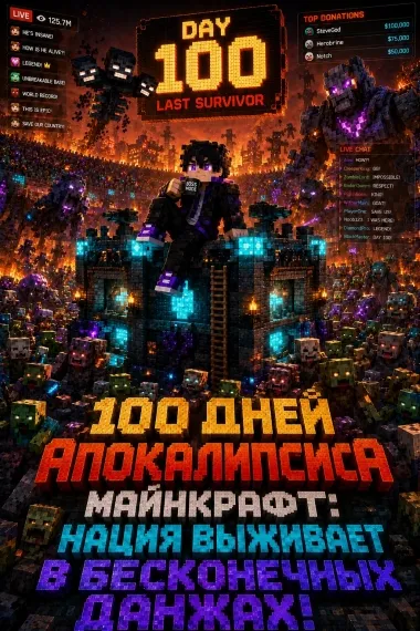 Майнкрафт: Нация выживает в бесконечных данжах! - обложка